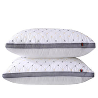 QUELING Hotel Quality Pillow Checked Ultra Plush Soft Bed Pillows for Sleeping Twin Pack