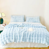Faux Fur Bubble Blanket Throw, Soft Cozy Fleece Blanket for Sofa Bed Couch