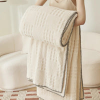 Waffle Checkered Blanket Throws for Bed Couch multiple color 350GSM