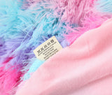 Ultra Soft Long Shaggy Plush Rainbow Throw Blanket 130 x 160cm