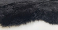 Black Merino Sheepskin Rug Long Wool Natural Soft