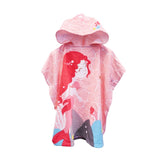 Mermaid Hooded Beach Towel Poncho Pink Suitable For Height Of 100-150cm